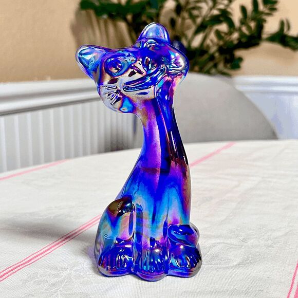 Fenton Glass Mould Mosser Carnival Glass Happy Cat - Picture 1 of 5